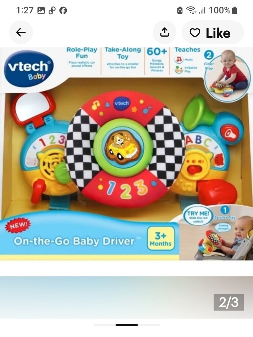 VTech Turn & Learn Driver Toy - Red, Yellow, Blue Great Christmas Gift!!